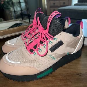 Blush pink Reebok sneakers